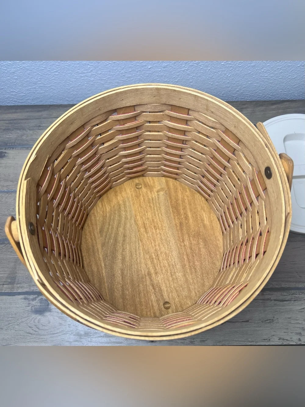 Longaberger 2004 Vintage Proudly American Ice Bucket Basket Set Lid w/ Star Knob